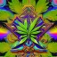 Placeholder: Marijuana, pattern, splash color, bright colors, neon, Psychedelic, detail, 8k, bright light