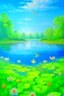 Placeholder: impressionism nature peace communication compassion tranquility water lillies birds blue sky meadow