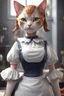 Placeholder: Cat female Maid, 4K, Ray-tracing