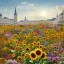 Placeholder: Center of Vienna, flower store with sunflowers