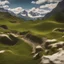 Placeholder: crear un paisaje de los alpes zuisos en verano