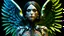Placeholder: 3D render ultra detailed of a beautiful angel, from knee to head, biomechanical cyborg, analog, 35 mm lens, beautiful natural soft rim light, big leaves and stems, roots, fine foliage lace, colorful details, samourai, pearl earring, heavely tattoed, intricate details, mesh wire, mandelbrot fractal, facial muscles, cable wires, microchip, badass, hyper realistic, ultra detailed, octane render, volumetric lighting, 8k post-production, red and white, detailled metalic bones, semi human, by Glenn Br