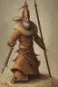 Placeholder: The monk spins around quickly, sweeping the spear around him in a wide circle