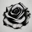 Placeholder: Paper, tattoo style, tattoo sketch, black and white, fat outline, simple composition, red rose, easy sketch, fast drawing