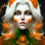 Placeholder: fantasy setting, woman, orange and white hair, wavy hair, freckles, ranger, more orange hair, more white hair, green eyes, more white hair, more white hair