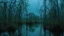 Placeholder: Swamp with murky water, winter, midnight
