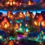 Placeholder: macro photo of an idd village, sparkling magical fantasy glass, very detailed, amazing quality, intricate, cinematic light, highly detail, beautiful, surreal, dramatic, galaxy fantasy colors, <lora:SDXLFaeTastic2400:0.3>