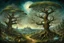 Placeholder: magical fantasy trees, very detailed, amazing quality, etheral, intricate, cinematic light, highly detailed, beautiful by Hieronymus Bosch, 3D , surreal, creepy stunning