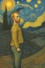 Placeholder: I am large, I contain multitudes.; in the style of Van Gogh