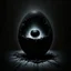 Placeholder: paranoid deep-seated fear of being watched, sinister midnight eulogies , black levitating egg cracking with dark energy, levitation, complex contrast, dynamic composition, unsettling