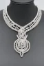 Placeholder: White gold crystal-shaped necklace with decorations Very small