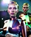 Placeholder: Ultra Realistic retro sci-fi movie Supermarket parking people scene, 1960 year, waist up view portrait, 2 clones blonde women, sweet scarlet Johansson face, perfect iris, glow eyes, face makeup, tight latex coat. many people looking, Retro sci-fi style, soft color, highly detailed, unreal engine 5, ray tracing, RTX, lumen lighting, ultra detail, volumetric lighting, 3d, finely drawn, high definition, high resolution.