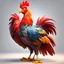 Placeholder: Ilustración estilo cartoon 3D de un niño con un gallo gigante