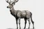 Placeholder: deer, full body, profile ,comic book, gray background,