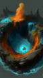 Placeholder: A cyan molten volcanic crater painted by Zosan
