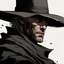 Placeholder: Western fantasy character realistic grimdark wearing a black cloak and looking similar to a younger Clint Eastwood