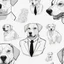 Placeholder: make one realistic business dog that are made of shapes and have a suit on lokk like crystals