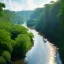 Placeholder: aerial view of a wide river in the jungle, perfect composition, beautiful detailed intricate insanely detailed octane render trending on artstation, 8 k artistic photography, photorealistic concept art, soft natural volumetric cinematic perfect light, chiaroscuro, award - winning photograph, masterpiece, oil on canvas, raphael, caravaggio, greg rutkowski, beeple, beksinski, giger