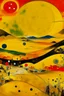 Placeholder: A yellow desert with a shining sun painted by Wassily Kandinsky
