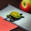 Placeholder: Oil painting style turtle and apple