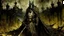 Placeholder: Medieval Batman in the style of, macabre, gore, horror, eerie, dark fantasy; HDR, UHD, TXAA, Ralph Steadman, Seb Mckinnon, impressionism, dadaism, surrealism