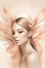 Placeholder: Create an image of delicate wings to represent femininity, lightness, and beauty, using warm and soft colors to enhance the natural color of the skin.