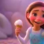 Placeholder: cute, adorable, smileing girl eating ice cream, candies flying all around her, Pixar, disney, cinema lighting, gaming, 8k, magic, love --q 1 --v 4