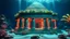 Placeholder: Underwater temple mayan on the ocean ground, inside hyperrealistic 16k, 3d rendering, expressively detailed, dynamic light, neon lighting, outside underwater world with plastic pollution