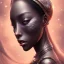 Placeholder: sango fantasy, fantasy magic, intricate, sharp focus, illustration, highly detailed, digital painting, concept art, matte, masterpiece head sexy front view black African beauty space lady silver carp skin one head African space night