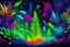 Placeholder: neon luminescent rainforest polychromatic UV-enhanced blacklightied digitally enhanced rainbow colored marijuana isometric crystal fusionArt mysterious jungle painting