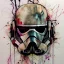 Placeholder: photorealistic star wars helmet with weathered painting , illustration on coarse canvas by <agnes cecile> and <Yoji Shinkawa>, ornate and intricate details , soft smooth lighting, concept art,