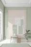 Placeholder: Create handpainted block colour wall mural with greek style. Opt for an earthy and muted color palette of sage green, pink, beige, and white for a calming.