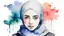 Placeholder: Water color Painting. Minimal. hijab. Iran. new yorker design. اورژانش اجتماعی. ایران. بهزیستی