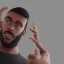 Placeholder: 3d render, young black man with gotee in fantesy gaming world