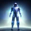 Placeholder: Full body ,Beautiful cosmic man, blue eyes, long blond hair, cosmic suit, galactic backdrop, soft lighting, hyper realistic, unreal engine 5, 16k