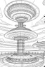 Placeholder: future 2050 STAR hotel, amazing unique hotel design, "Floating Sky Pods: Experience the Future with Elevated Hotel Suites." each unique, flat vector, full view, only draw lines, clean line art, –no sketch, white background, minimalistic black lines, minimal black color, coloring page, thin black line art, perfect shape, perfect clear lines,