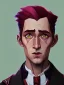 Placeholder: Portrait of a 30 year old strange gay wizard like Mary Poppins