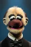 Placeholder: Waist up muppet Portrait, Vladimir Putin as muppet doll, Black suit, photo studio, blue background, unreal engine 5, concept art, art station, god lights, ray tracing, RTX, lumen lighting, ultra detail, volumetric lighting, 3d.