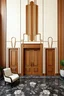 Placeholder: art deco style wall paneling with doors for double height multiplex