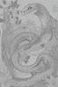 Placeholder: coloring book page of a magical snake, monochrome, black and white, sharp, sketch drawing