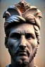 Placeholder: Ultra Realistic image, Roman sculpture, white marble material, Lionel Messi, gold Laurel leaves wreath, renaissance ornaments, chisel style, waist up portrait, epic, celestial, cinematic lighting, God light, god rays, 4k resolution, smooth details, ornate details, soft lighting, unreal engine 5, marble background.