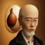 Placeholder: portrait of one korean man whose head is a giant egg