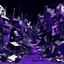 Placeholder: A dark purple district covered in trash in Constructivism art style