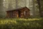 Placeholder: shack in a wild forest