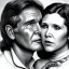 Placeholder: old carrie fisher embracing harrison ford, waist up portrait, photorealistic faces, intricate, oil on canvas, masterpiece, expert, insanely detailed, 4k resolution, cinematic smooth, intricate detail , soft smooth lighting, soft pastel colors,