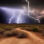 Placeholder: desert, storming, lightning, rainy, mountains, black and white, dirt road, landscape