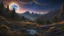 Placeholder: A stunning night sky seen from the bottom of a deep valley. millions of stars. Three moons. exquisite realism, a masterpiece, fantasy concept art, dynamic lighting, hyperdetailed, intricately detailed, deep color, Unreal Engine, volumetric lighting, Epic cinematic brilliant stunning intricate meticulously detailed dramatic atmospheric maximalist digital matte painting. Michael whelan.