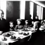 Placeholder: Creepy old photo of ginger alien people sitting at dinner with scared children