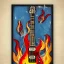 Placeholder: 50'S ELECTRIC GUITAR ROCKABILLY HOTROD SPACESHIP FLAMES