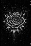 Placeholder: stary blackRose flower, splash arts, aesthetic for Tshirt design, highly detailed, darktone